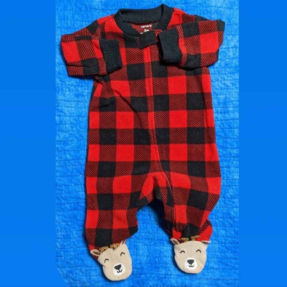 5/$25 Carter's Buffalo check footie